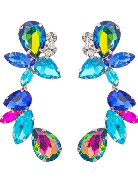 Drop Shaped Glass Diamond Earrings H7WQK2TYEH