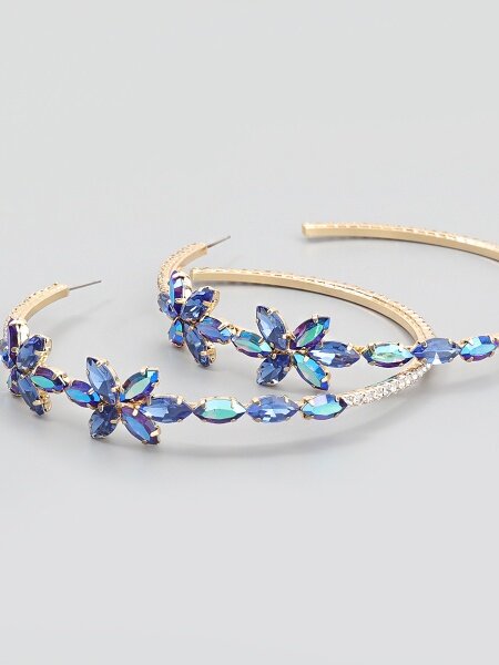 Floral Hoop Earrings H7WQKALSYK